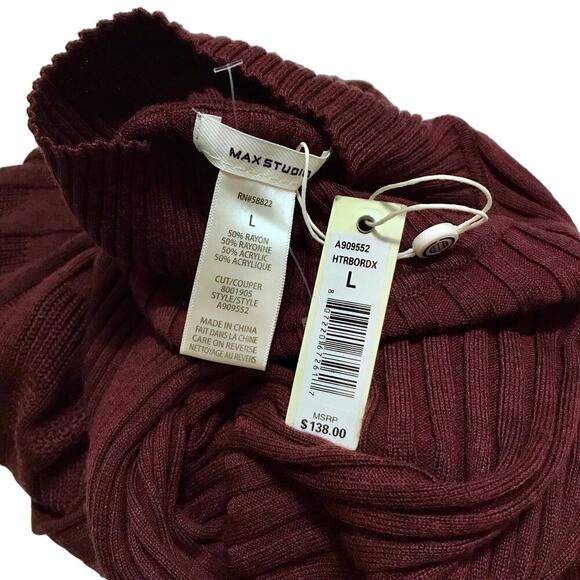Max Studio NWT Wine Sweater Dress Women L - Picture 8 of 9